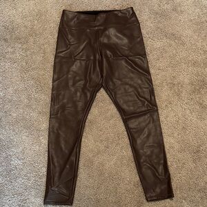 Hollister Brown Faux Leather Ultra High-Rise Leggings